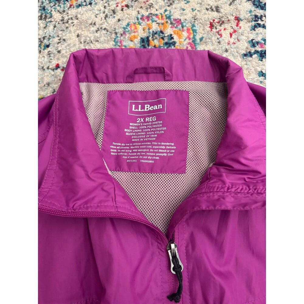 L.L.Bean Women's Purple Windbreaker Rain Jacket Size 2XL Regular - Picture 4 of 6